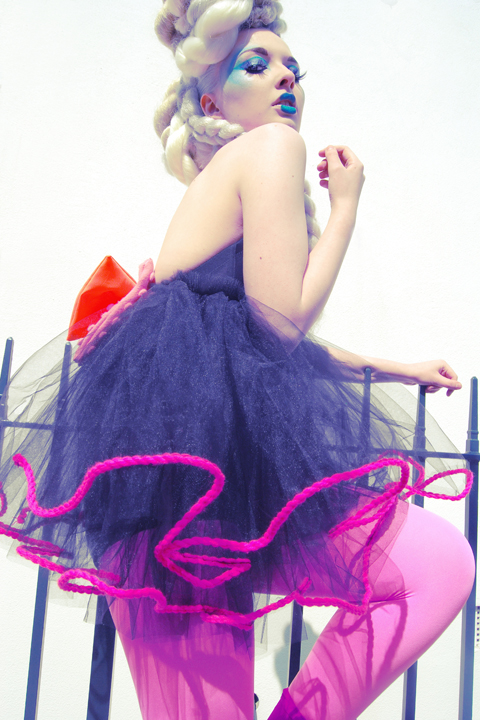 CUSTOM Cupcake Bustier Tutu Party Dress: Black w/ Hot Pink Rope Trim