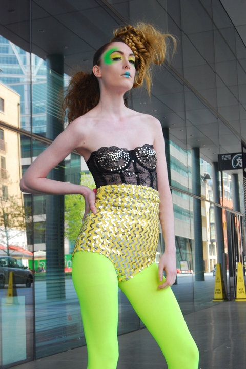 Limited Edition Yellow VEGAS High Waist Sequin Shorts