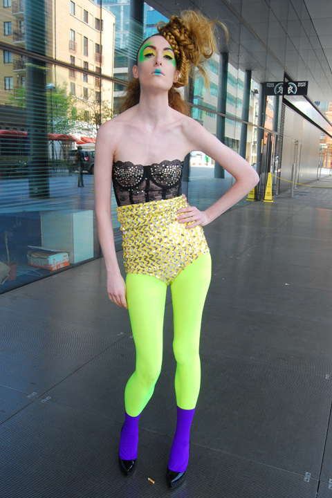 Limited Edition Yellow VEGAS High Waist Sequin Shorts