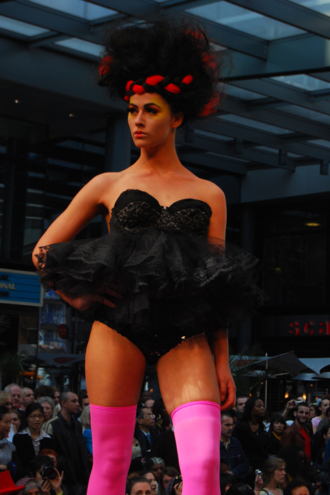 CUSTOM Black Bustier Tutu Mini Dress w/ Black Lace Trim